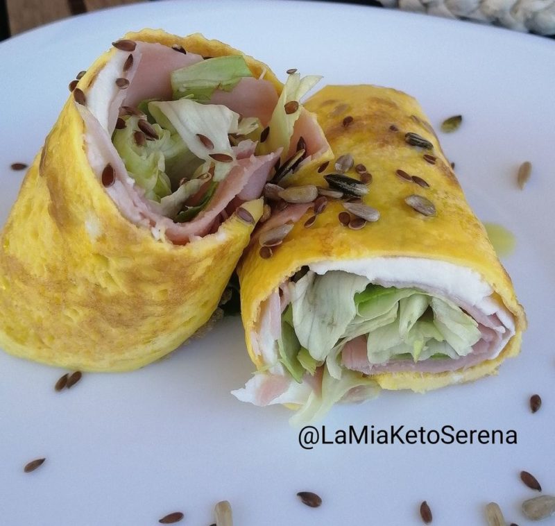 Piadina frittata con mozzarella e prosciutto cotto